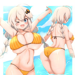 This is a pixiv picture whose title is あかりちゃんと海.
