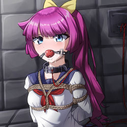 This is a pixiv picture whose title is J○ロミンちゃん誘拐.