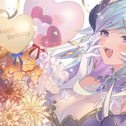 This is a pixiv picture whose title is 落花みだりちゃん♡Happy Birthday！.