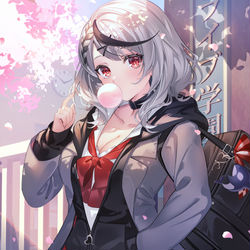 This is a pixiv picture whose title is JK沙花叉ちゃん🌸＋1P漫画.