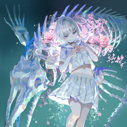 This is a pixiv picture whose title is 6600万年後の春に.