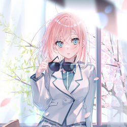 This is a pixiv picture whose title is 隣の席の元アイドル.