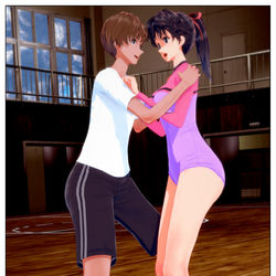 This is a pixiv picture whose title is 新体操部の女子と合体.