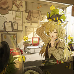This is a pixiv picture whose title is 明日方舟  豆苗.