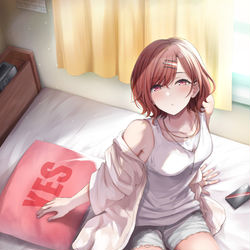 This is a pixiv picture whose title is 樋口円香のアピール.