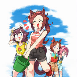 This is a pixiv picture whose title is 海と桜と青い空.
