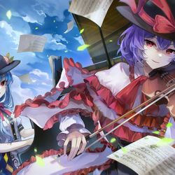 This is a pixiv picture whose title is 青空の下で.