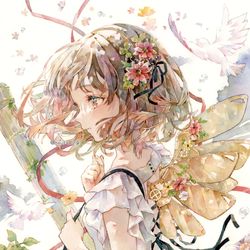 This is a pixiv picture whose title is 透明水彩＊機械羽根.
