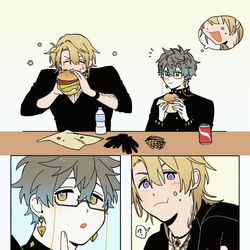 This is a pixiv picture whose title is 🍰&🍔.
