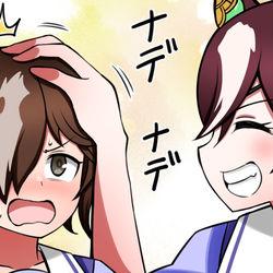 This is a pixiv picture whose title is ギムレットに子ども扱いされるウオッカ.