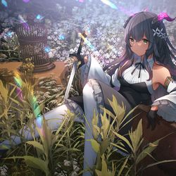 This is a pixiv picture whose title is 星屑の竜の少女.