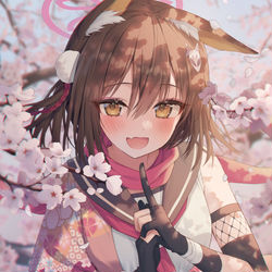 This is a pixiv picture whose title is 🌸🦊🌸.