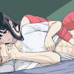 This is a pixiv picture whose title is 添い寝.