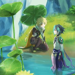 This is a pixiv picture whose title is 魈空詰.