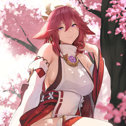 This is a pixiv picture whose title is 八重さん.