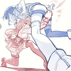This is a pixiv picture whose title is みこスバプロレス.