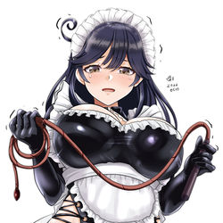 This is a pixiv picture whose title is 提督を鍛える任務につかされるてかてかメイド潮っぱい.