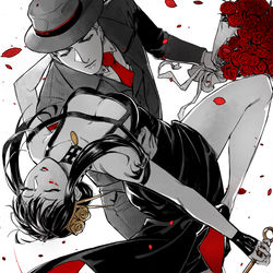 This is a pixiv picture whose title is 花と血の円舞曲.