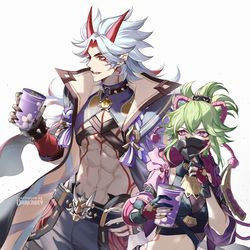 This is a pixiv picture whose title is Itto and Shinobu.