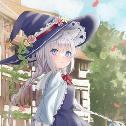 This is a pixiv picture whose title is もふもふの魔女.