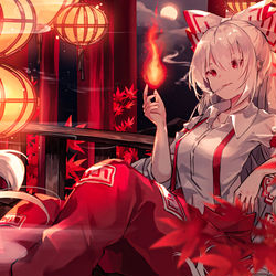 This is a pixiv picture whose title is 藤原妹紅.