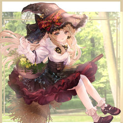 This is a pixiv picture whose title is 初夏の野花魔女(全身版).