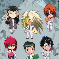 This is a pixiv picture whose title is 幽遊白書コラボカフェ.