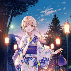 This is a pixiv picture whose title is はやる気持ち、浴衣の彼女.