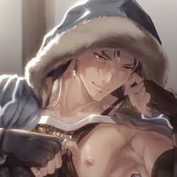This is a pixiv picture whose title is 乳首を見せてくれるえっちなおね…おにーさん.