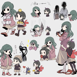 This is a pixiv picture whose title is 夜廻三の思い出.