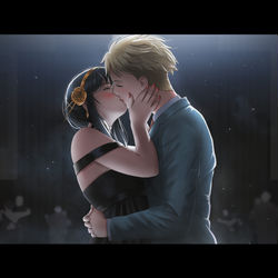 This is a pixiv picture whose title is 接吻.