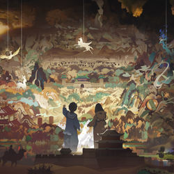 This is a pixiv picture whose title is 《 敦 煌 奇 妙 夜 》.