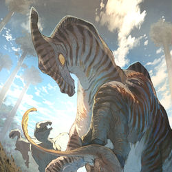 This is a pixiv picture whose title is やーい草食！.