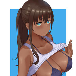 This is a pixiv picture whose title is 褐色.