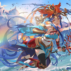 This is a pixiv picture whose title is 「媽祖」獸神化．改.
