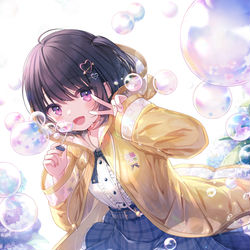 This is a pixiv picture whose title is 雨上がりに君と.