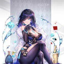 This is a pixiv picture whose title is 夜阑.