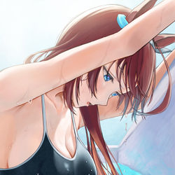 This is a pixiv picture whose title is スク水ミホノブルボン.