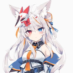 This is a pixiv picture whose title is 狐面.