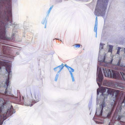 This is a pixiv picture whose title is 硝子細工.