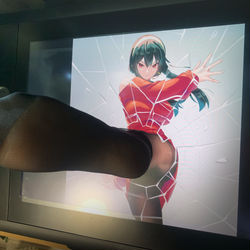 This is a pixiv picture whose title is あーっ！ヨルさん！困ります！！モニターを蹴破られては！！.