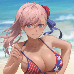 This is a pixiv picture whose title is 宮本武蔵 (Miyamoto Musashi).