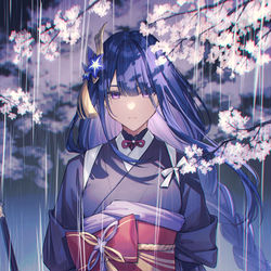 This is a pixiv picture whose title is 雷電影.