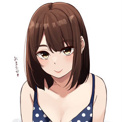 This is a pixiv picture whose title is 水着姿の腐れ縁元同級生.