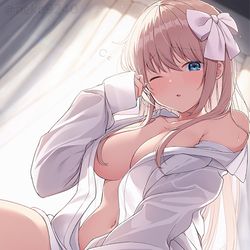 This is a pixiv picture whose title is 「おはよう〜」.