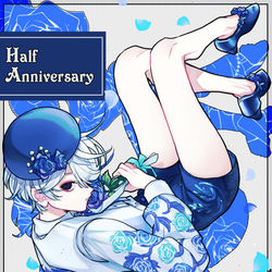 This is a pixiv picture whose title is 🌹💙.