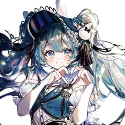 This is a pixiv picture whose title is Rabbit Miku♡.
