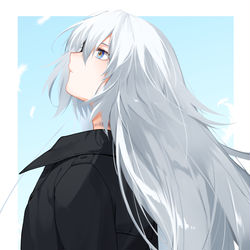 This is a pixiv picture whose title is 銀髪.