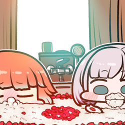 This is a pixiv picture whose title is 🐔♥️🦚🛁.