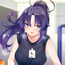 This is a pixiv picture whose title is エアコンが壊れた部屋で作業をするユウカ.